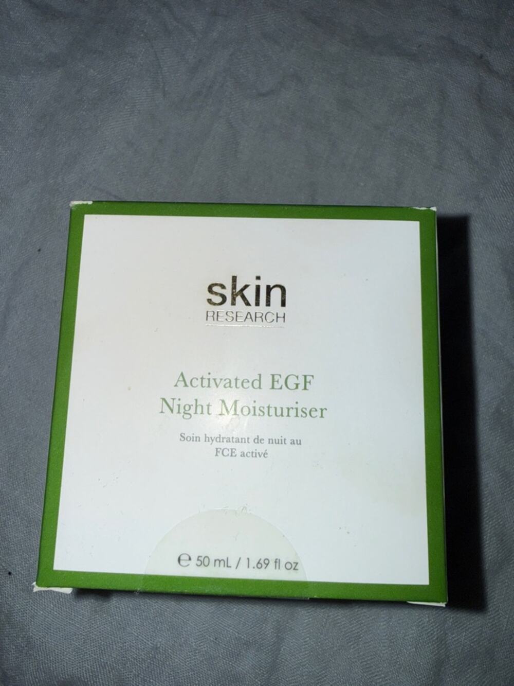 Skin Research activated EFG night moisturiser 50 ml NEW